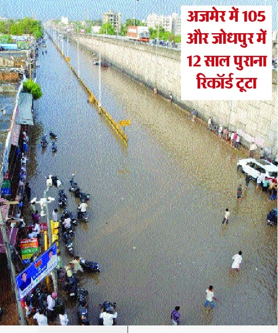 Roads became rivers in Jaipur, water filled in many areas; 24 percent quota of rain before