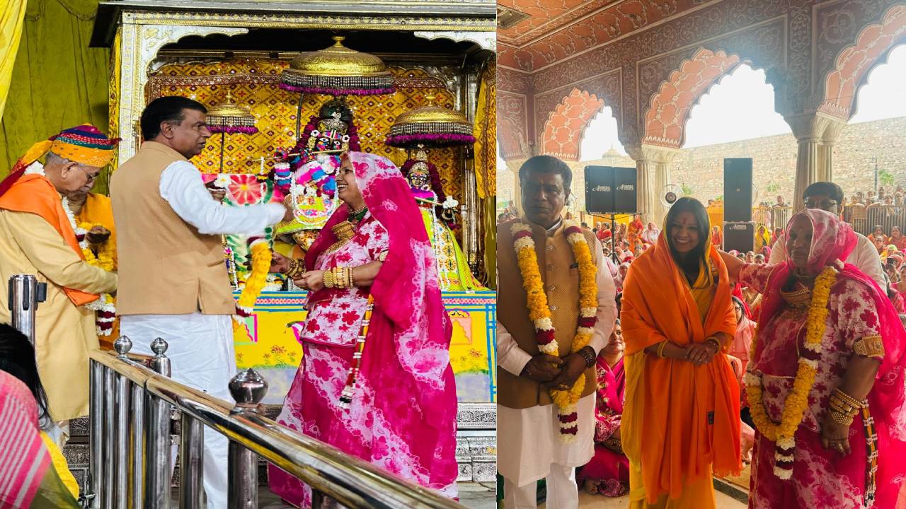 ​गोविंद देव जी मंदिर फागोत्सव में महापौर कुसुम यादव संग भक्तों ने खेली फूलों की होली, भजन संध्या में झूमे श्रद्धालु