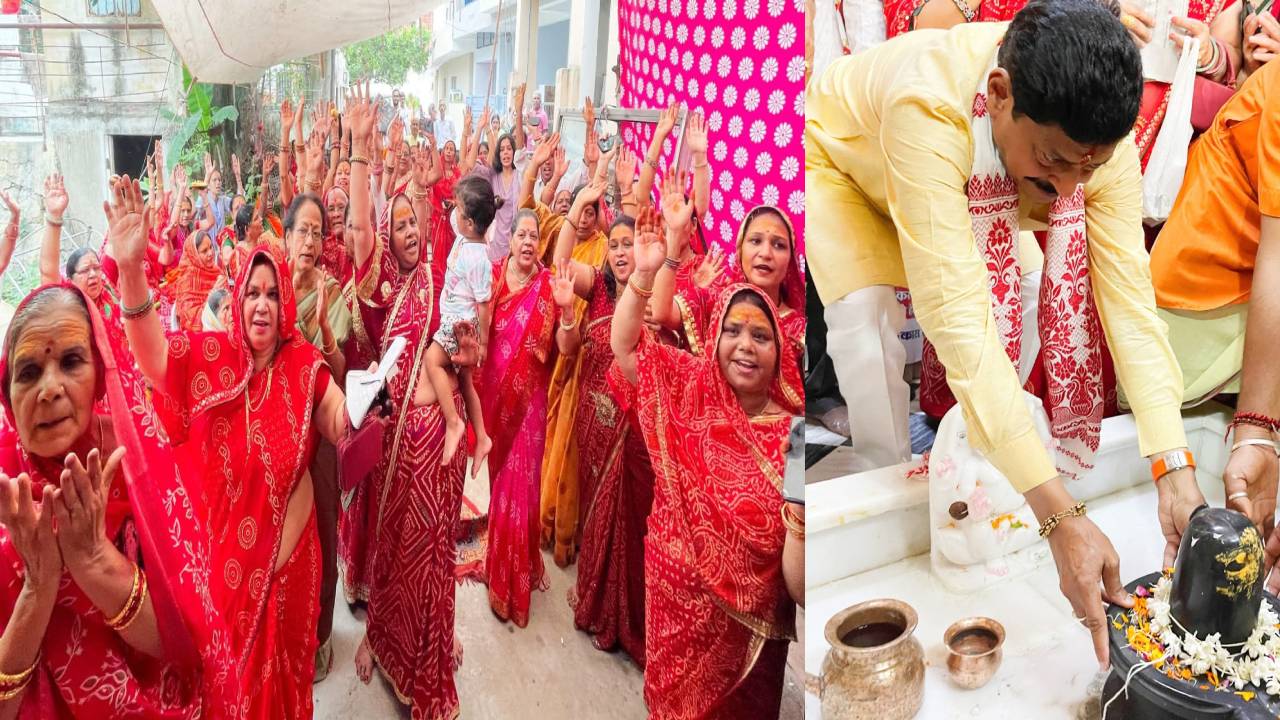 ​विधायक गोपाल शर्मा ने की विश्वेश्वर मंदिर में शिव परिवार की प्राण प्रतिष्ठा, धूमधाम से निकली कलश यात्रा