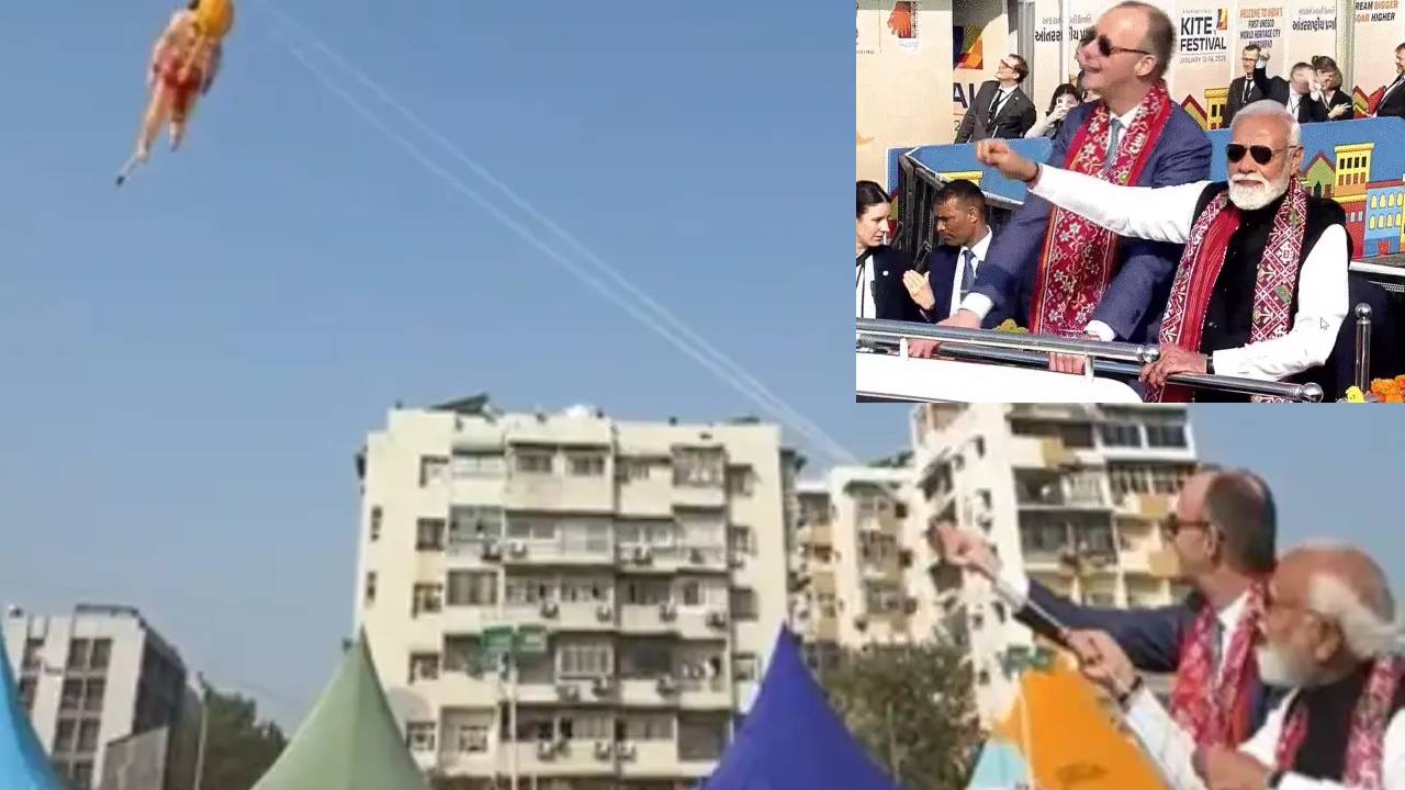 ​गांधीनगर में पीएम मोदी-जर्मन चांसलर ने उड़ाई पतंग, द्विपक्षीय वार्ता शुरू