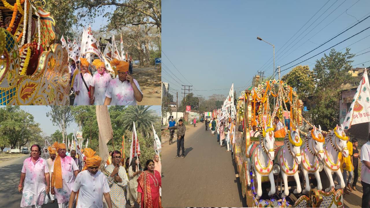 ​भक्ति और उल्लास से सजी 301 निशान शोभा यात्रा, एकादशी पर शिल्पांचल बना श्याममय