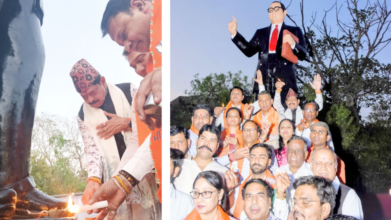 ​अम्बेडकर जयंती की पूर्व संध्या पर सिविल लाइंस में दीपों से सजी श्रद्धांजलि