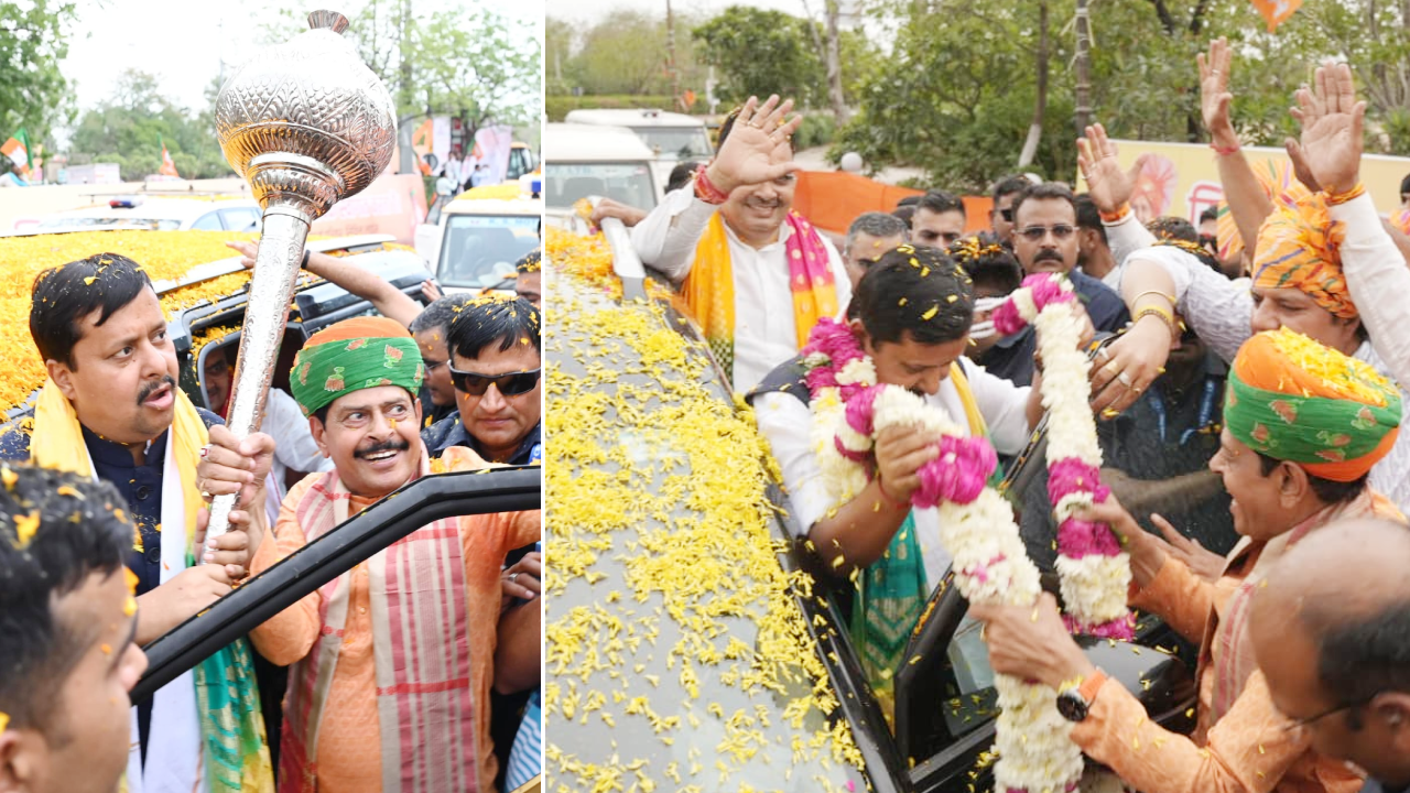 ​भाजपाध्यक्ष नितिन नवीन का जयपुर आगमन: विधायक गोपाल शर्मा के नेतृत्व में अंबेडकर सर्किल पर अभूतपूर्व स्वागत