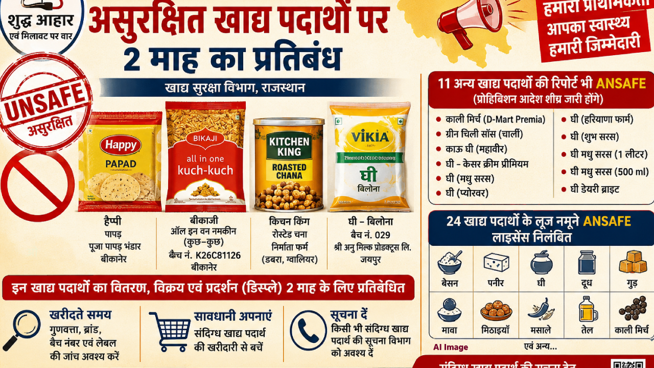 मिलावटखोरों पर भजनलाल सरकार का बुलडोजर, 4 ब्रांड बैन, 24 दुकानों के लाइसेंस सस्पेंड