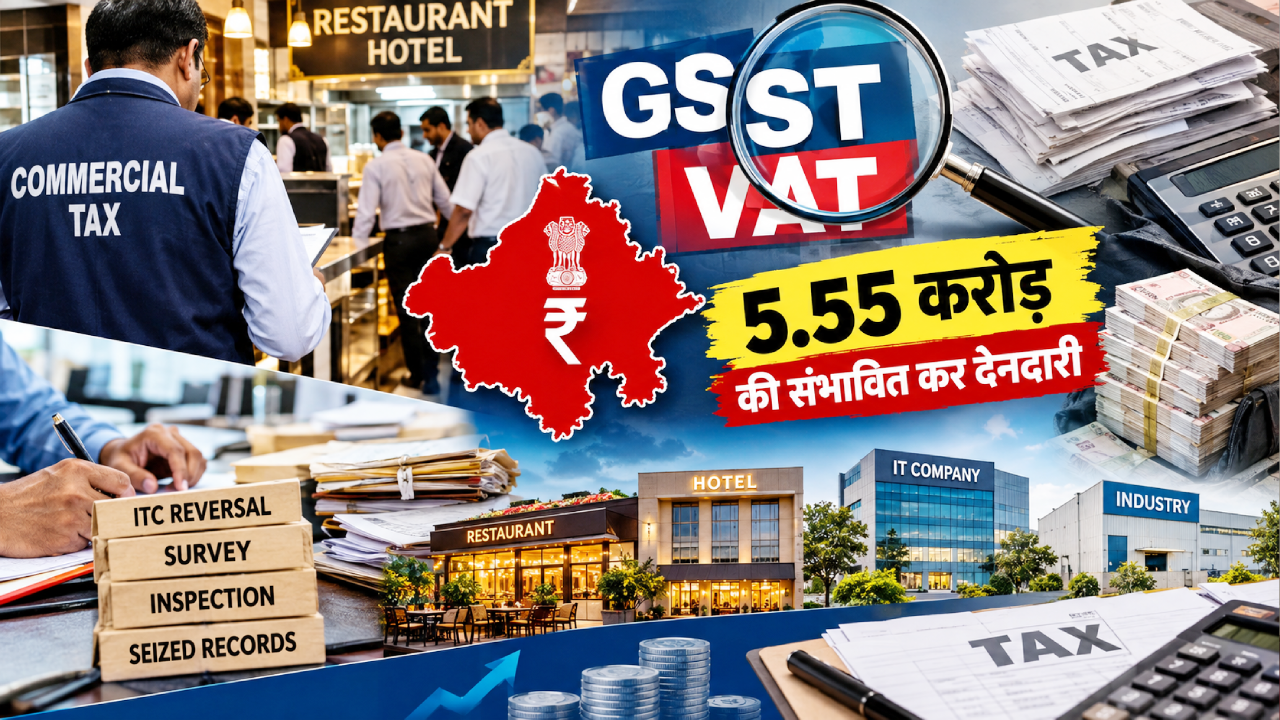 टैक्स चोरों पर कमर्शियल टैक्स डिपार्टमेंट का 'सर्जिकल स्ट्राइक', 11 ठिकानों पर रेड, 5.55 करोड़ का गोलमाल पकड़ा